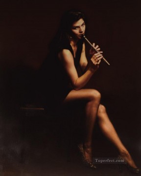 チェン・イーフェイ Painting - 女笛吹き中国のチェン・イーフェイ